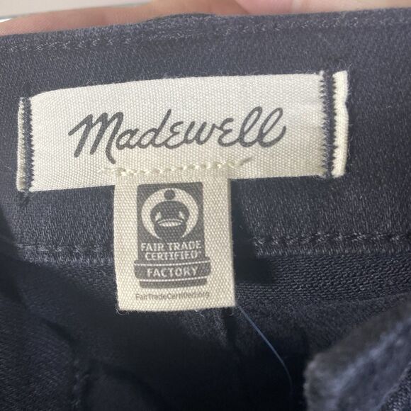 Madewell The Perfect Vintage Wide Leg Jean Women Size 25 X 30 Black Stretch Goth - Picture 14 of 16